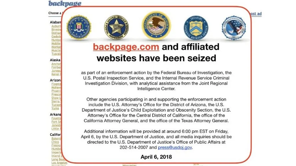 Backpage screenshot